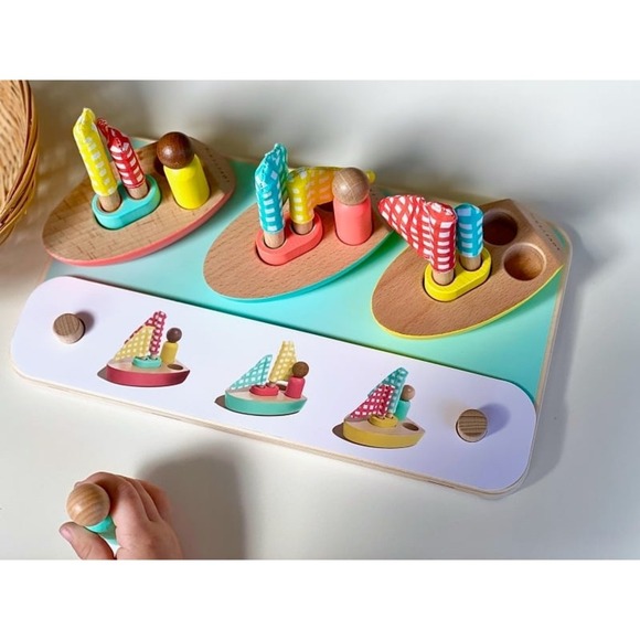 Lovevery Pattern Match Boats & Cards Set - Replacement Piece Only - Picture 4 of 4